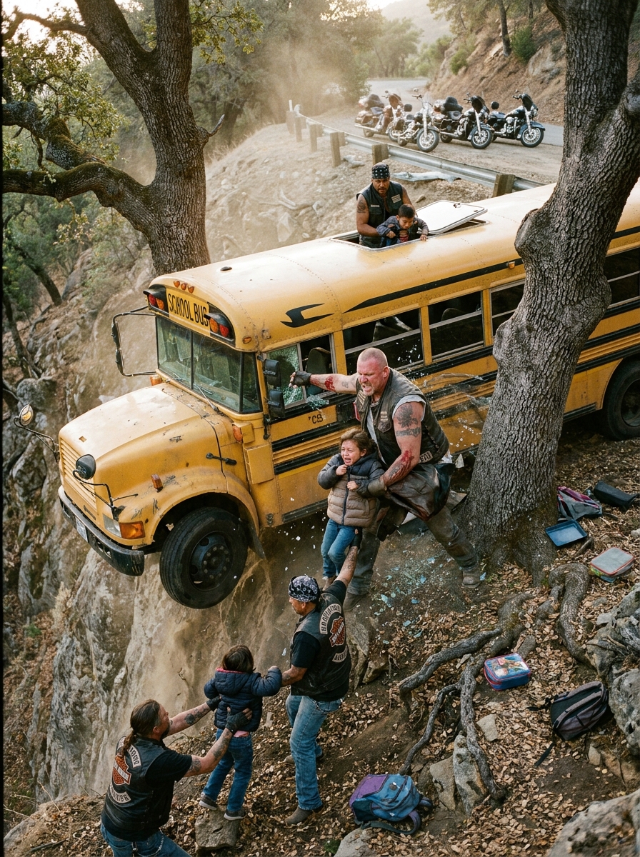 Part 2: Five Bikers Saw a School Bus Go Off a Mountain Road — One of Them Never Made It Back to His Harley